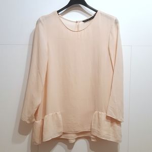 Zara basic long sleeve top light pink size small